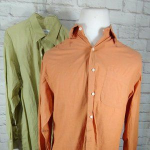 Lot of 2 Brooks Bros Stretch Button Front Shirts
